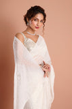 White HO Silk Designer Saree