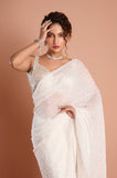 White HO Silk Designer Saree