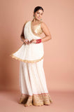 White Red Georgette Saree