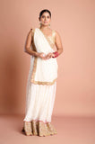 White Red Georgette Saree