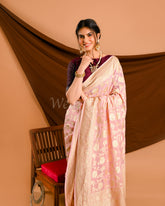 Light Pink Banarasi Khaddi Saree
