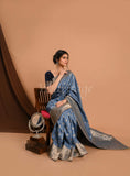 Blue Dola Silk Saree