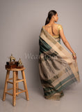 Green Handwoven Chatai Zari Border Maheshwari Saree