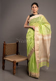 Green Handwoven Kel Border Maheshwari Saree