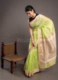 Green Handwoven Kel Border Maheshwari Saree