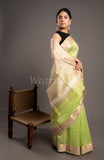 Green Handwoven Kel Border Maheshwari Saree