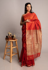 Ita Handwoven Ghicha Pallu Maheshwari Saree