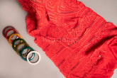Orange Pure Georgette Bandhani Saree