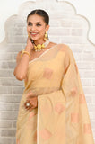 Beige Cotton Silk Banarasi Saree