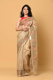 Beige Cut Work Tussar Saree