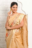 Beige Organza Saree with Embroidary