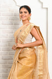 Beige Organza Saree with Embroidary