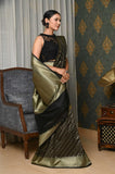 Black Alfi Booti Soft Silk Banarasi Saree