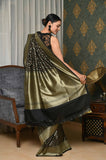 Black Alfi Booti Soft Silk Banarasi Saree