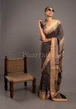 Black Bagh Print Pure Silk Saree