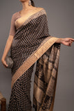 Black Bagh Print Pure Silk Saree