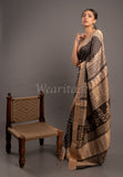 Black Bagh Print Pure Silk Saree