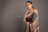 Black Bagh Print Pure Silk Saree