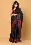 Black Cross Stitch Semi Tussar Saree