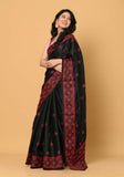 Black Cross Stitch Semi Tussar Saree