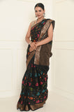 Black Meena Jaal Cotton Silk Saree