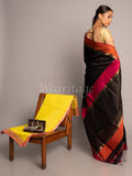 Black Handwoven Multi Colour Border Maheshwar Saree