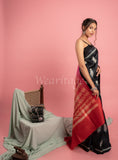 Black Pink Shiburi Tussar Saree