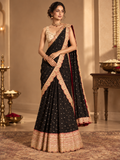 Black Georgette Weaving Saree