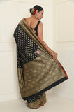 Black Soft Silk Banarasi Saree With Jaal Border