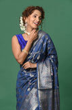 Blue Chinia Silk Banarasi Saree