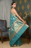 Blue Cotton Silk Banarasi Saree