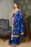 Blue Cotton Silk Chanderi Saree