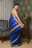 Blue Cotton Silk Chanderi Saree