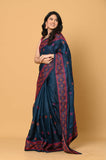 Blue Cross Stitch Semi Tussar Saree