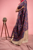 Blue Digital Print Tussar Saree