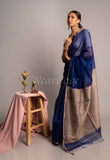 Blue Handwoven Ghicha Pallu Maheswari Saree