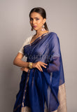 Blue Handwoven Ghicha Pallu Maheswari Saree