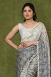 Blue Shaded Russian Silk Designer Saree