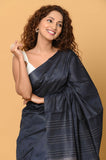 Blue Tussar Saree