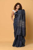 Blue Tussar Saree