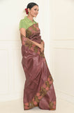 Chocolate Cut Work Pure Tussar Saree