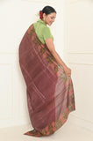 Chocolate Cut Work Pure Tussar Saree