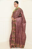 Chocolate Cut Work Pure Tussar Saree