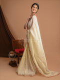 Cream Gota Patti Uppada Silk Saree