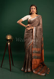 Dark Fawn Linen Saree