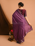 Dark Purple Uppada Silk Moti Work Saree