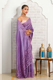 Dark purple - Pink Cut Work Pure Tussar Saree