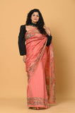 Gajari Cut Work Tussar Saree