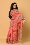 Gajari Cut Work Tussar Saree