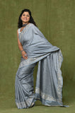 Gray Cut Work Semi Tussar Saree